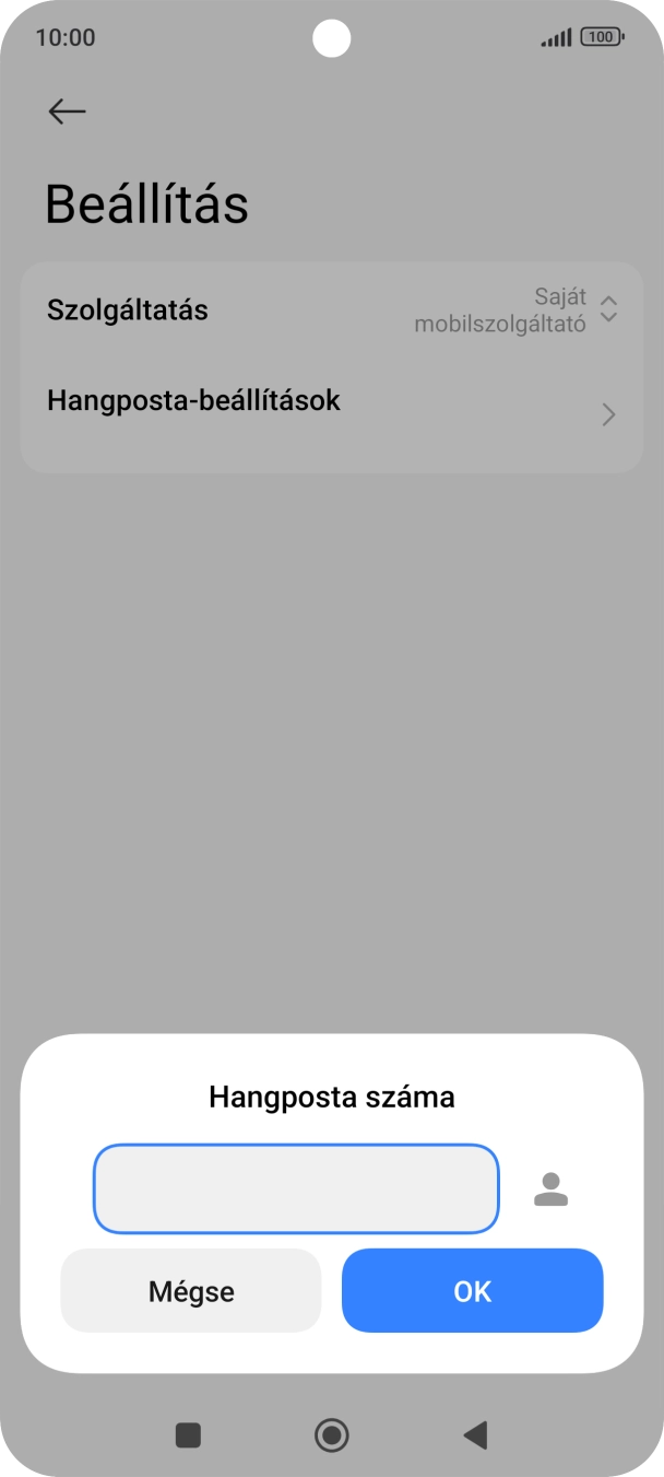 Írd be azt, hogy +36709090999, és válaszd az OK lehetőséget.