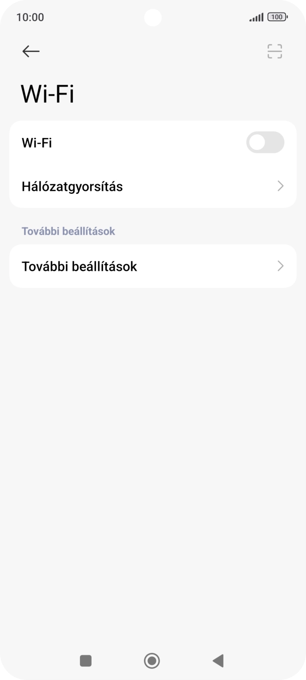 Kattints a „Wi-Fi” melletti csúszkára a funkció bekapcsolásához.