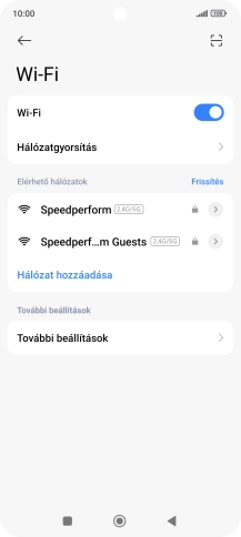 Válaszd ki a kívánt Wi-Fi hálózatot.
