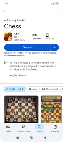 Válaszd a Telepítés lehetőséget, és kövesd a képernyőn megjelenő utasításokat az alkalmazás telepítéséhez.