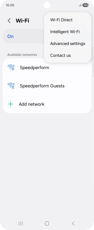 Press Intelligent Wi-Fi. Press Intelligent Wi-Fi.