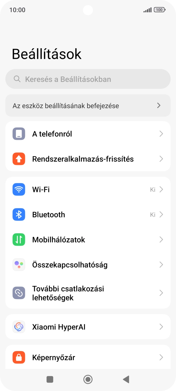 Válaszd a Mobilhálózatok lehetőséget.