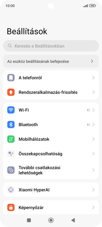 Válaszd a Mobilhálózatok lehetőséget.