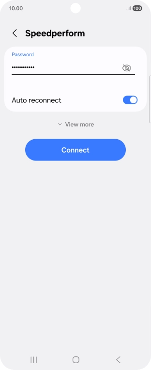 Key in the password for the WiFi network and press Connect.