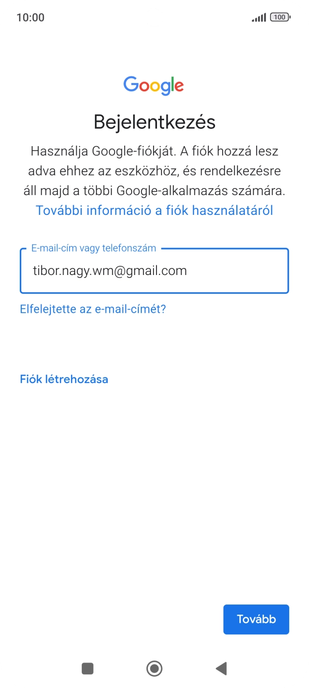 Válaszd a Tovább lehetőséget.