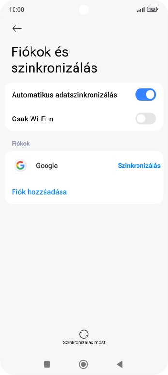 Válaszd a Fiók hozzáadása lehetőséget.