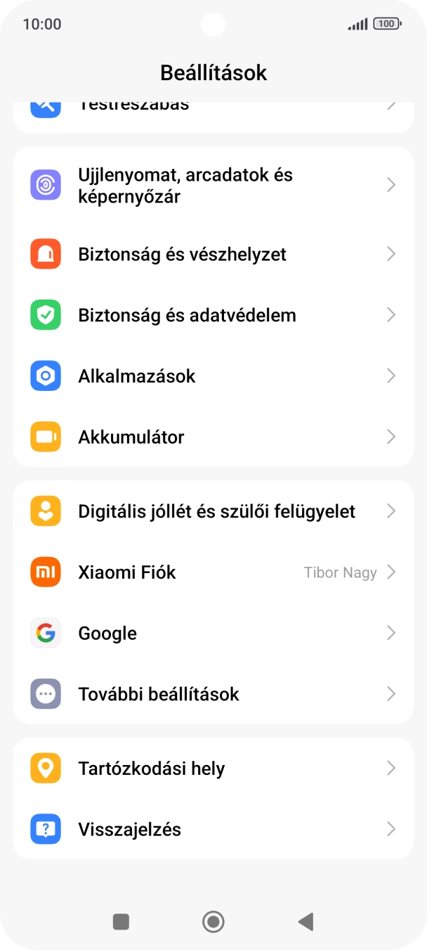 Válaszd a További beállítások lehetőséget.