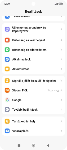 Válaszd a Biztonság és adatvédelem lehetőséget.