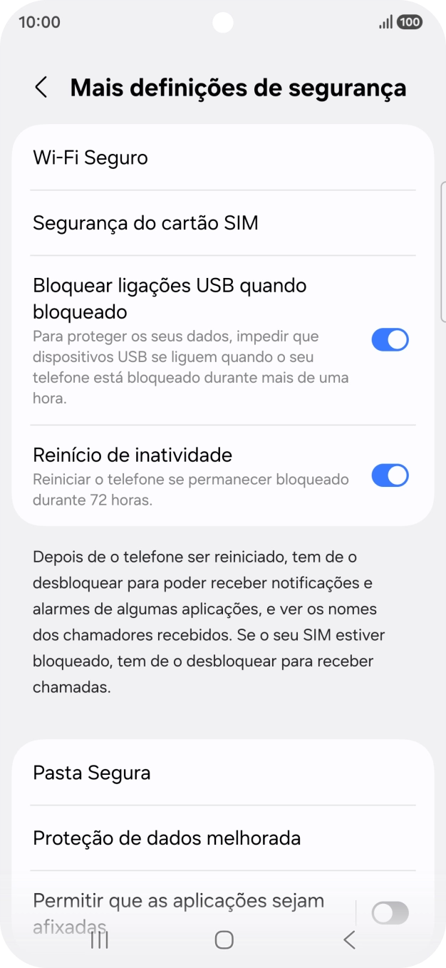 Prima Segurança do cartão SIM.