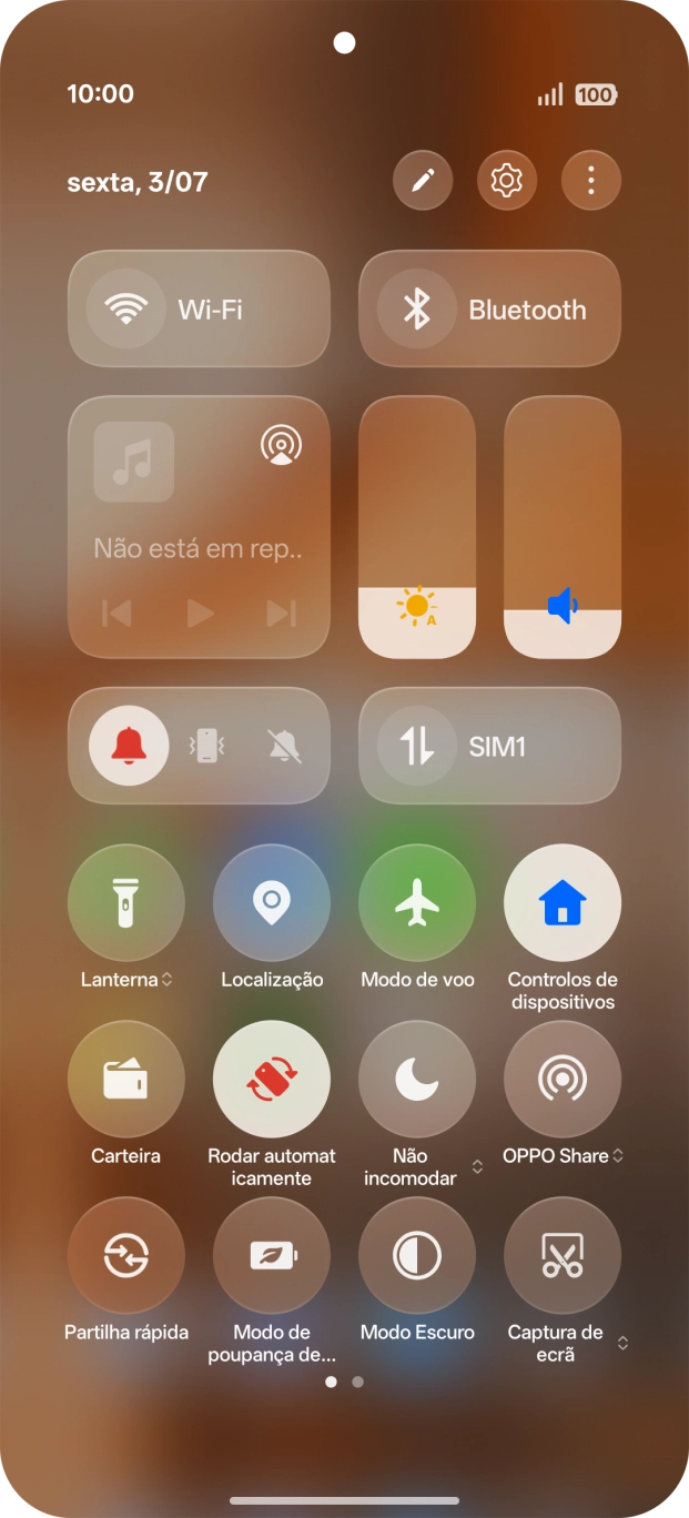 Prima o ícone de definições.