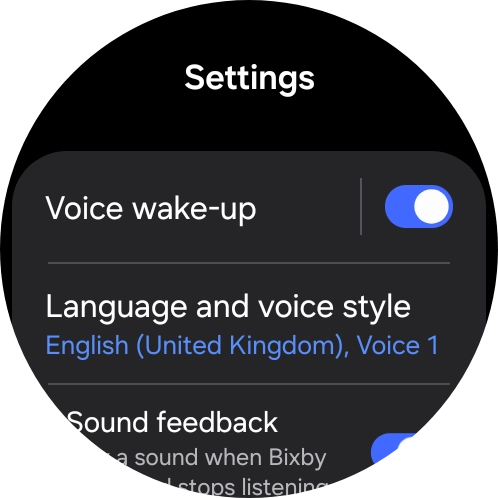 Press Language and voice style.