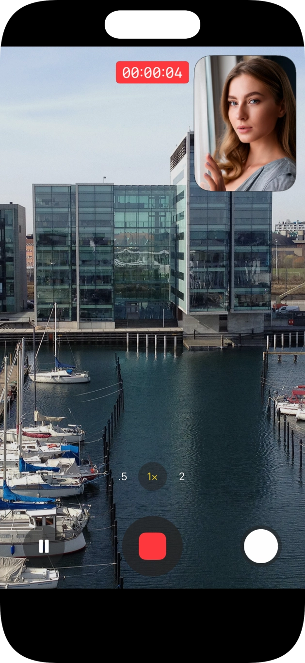 Press the stop icon to stop the recording. Press the stop icon to stop the recording.