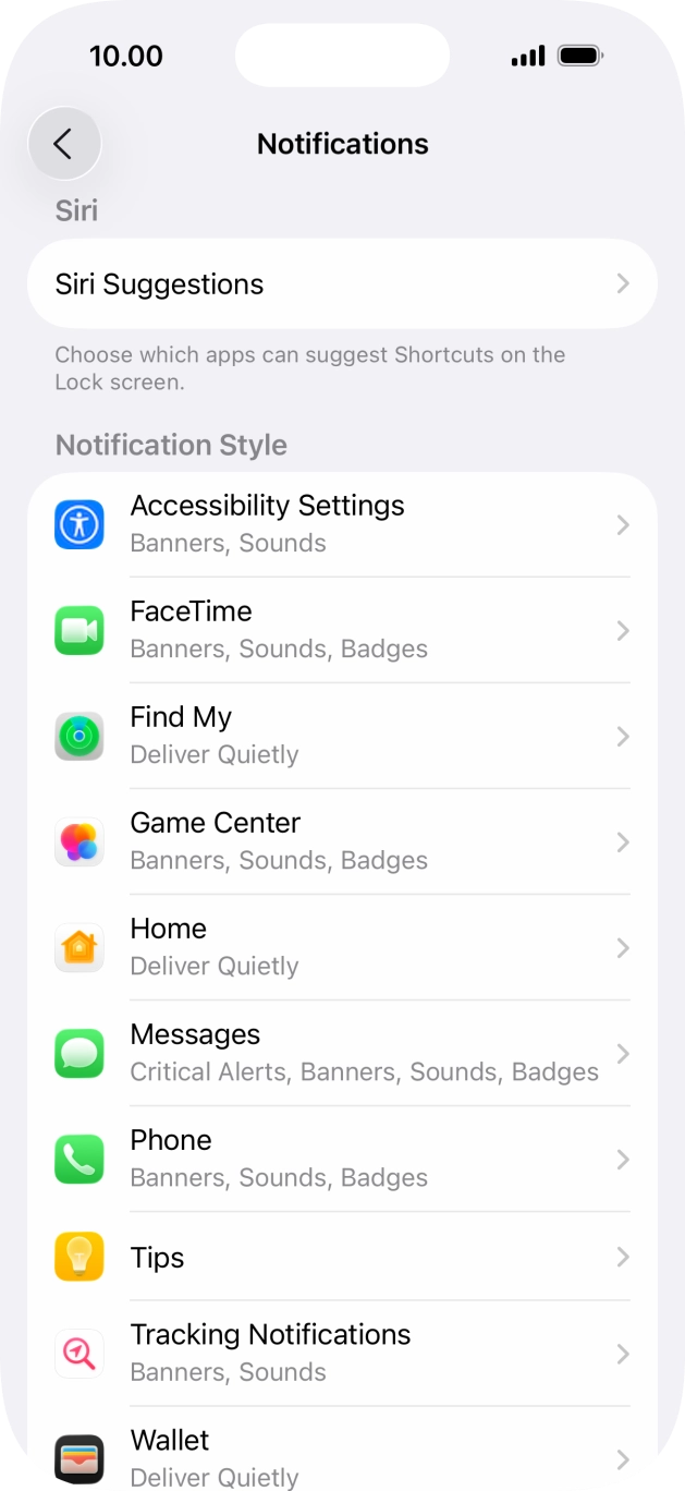 Press the required application. Press the required application.