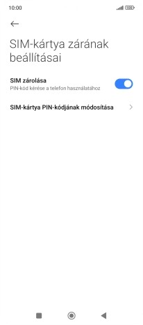 Kattints a „SIM zárolása” melletti csúszkára a funkció be- vagy kikapcsolásához.