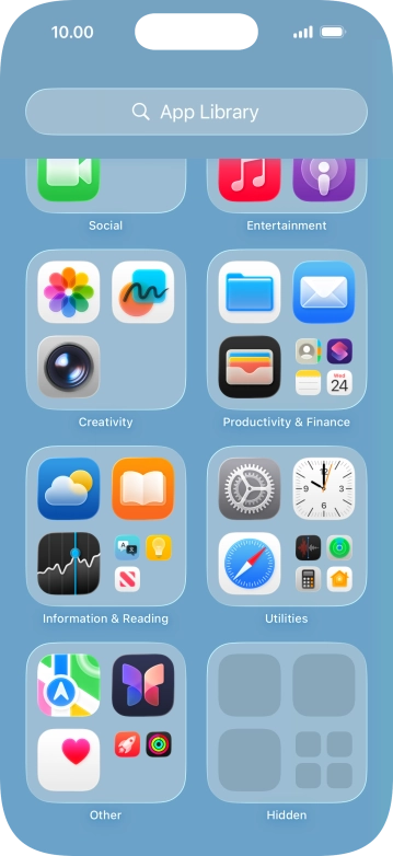 The app is now placed in the Hidden folder in the App Library.