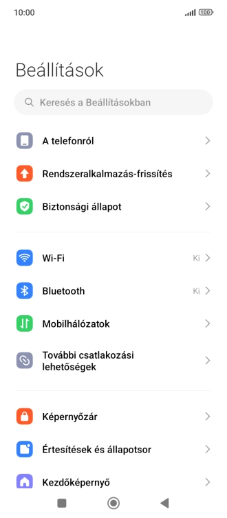 Válaszd a Bluetooth lehetőséget.
