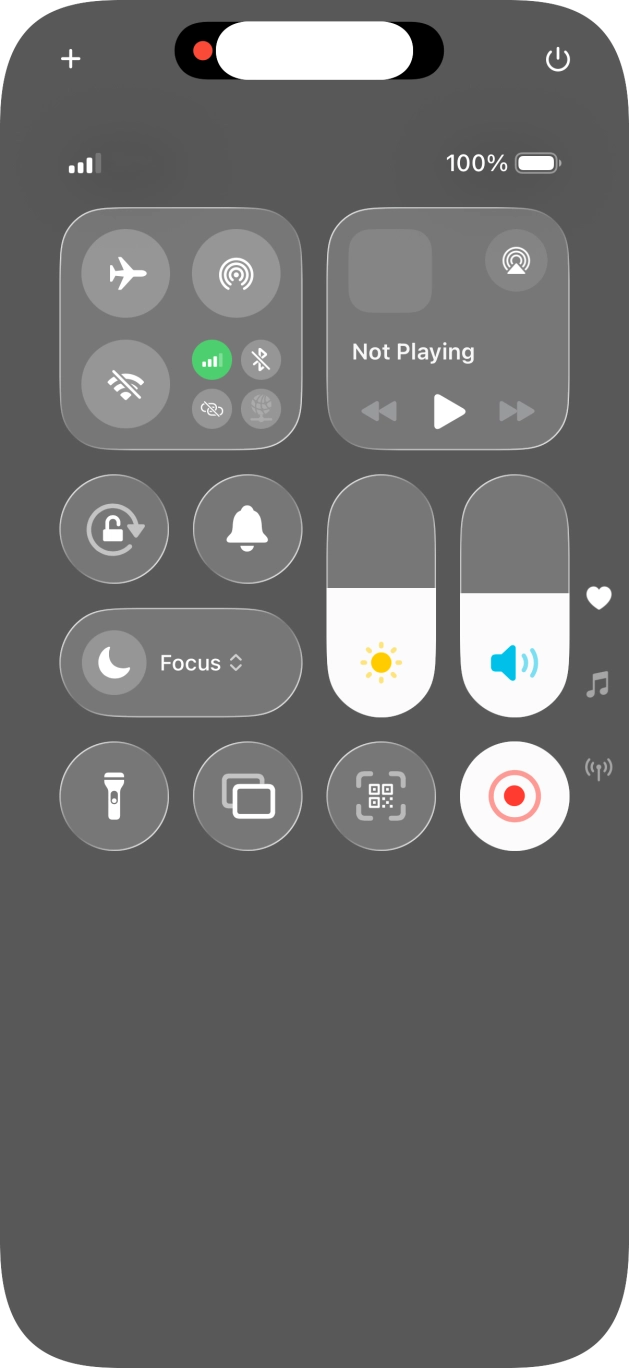 Press the screen recording icon to stop the recording.