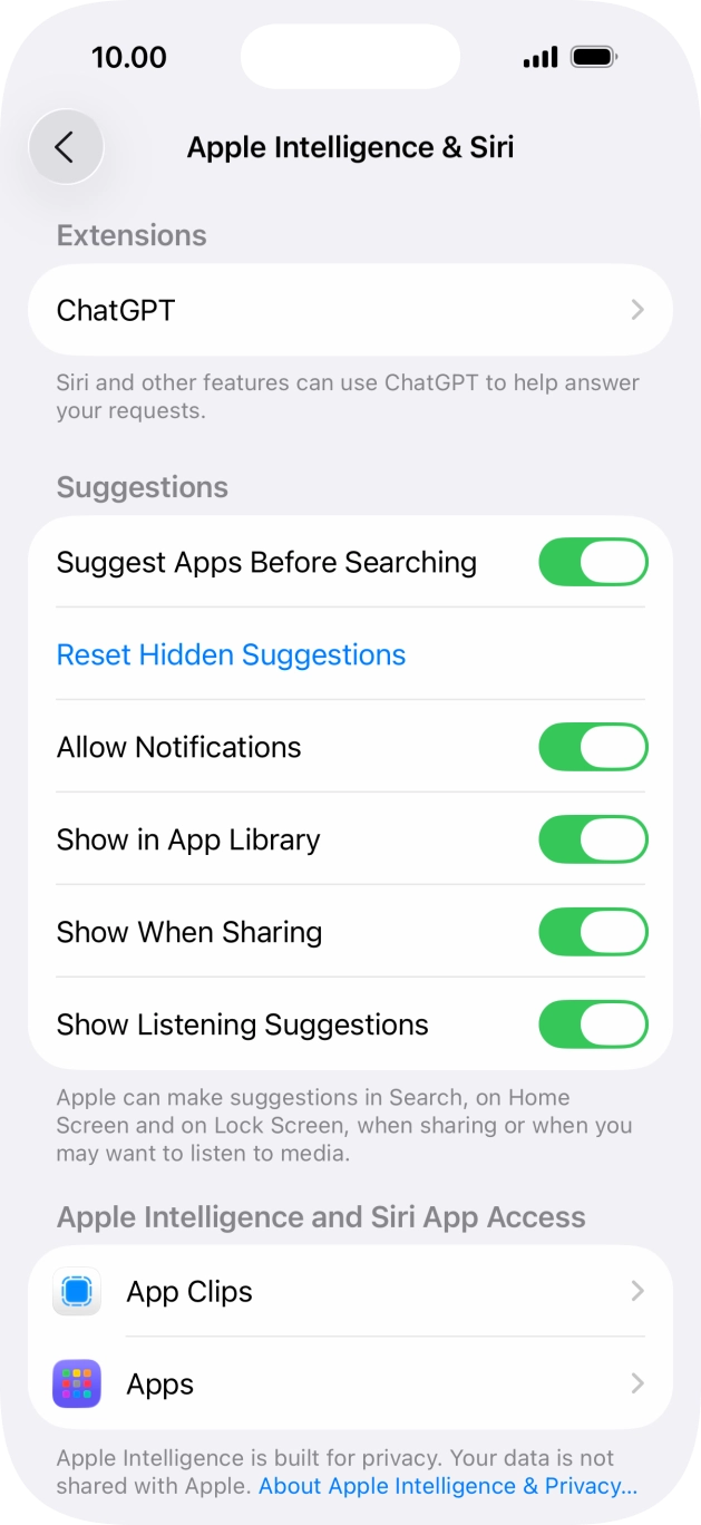 Press ChatGPT and follow the instructions on the screen to turn use of ChatGPT on or off. Press ChatGPT and follow the instructions on the screen to turn use of ChatGPT on or off.
