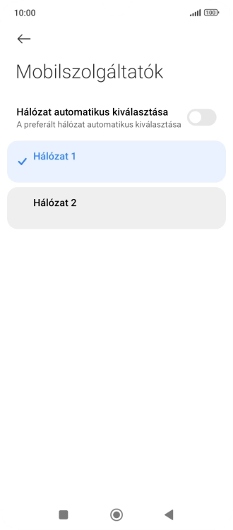 Válaszd ki a kívánt hálózatot.