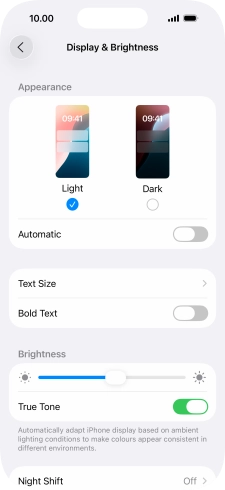 Press Dark.