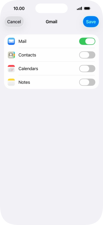 If this screen is displayed, you email account has been recognised and set up automatically. Follow the instructions on the screen to key in more information and finish setting up your phone.