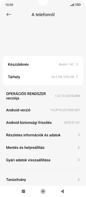 Válaszd a Gyári adatok visszaállítása lehetőséget.