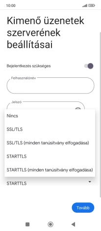 Válaszd az SSL/TLS lehetőséget.