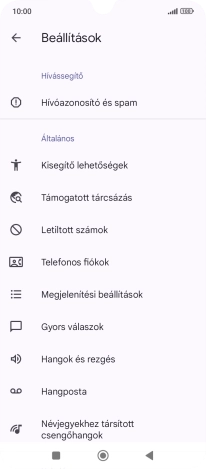 Válaszd a Telefonos fiókok lehetőséget.