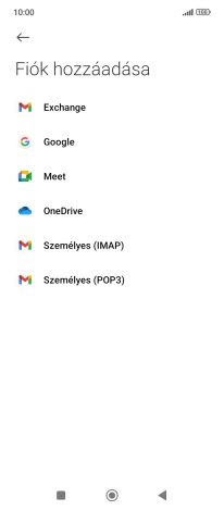 Válaszd a Személyes (IMAP) lehetőséget.