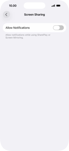 Press the indicator next to 'Allow Notifications' to turn the function on or off.