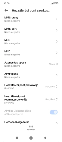 Válaszd az MMS-proxy lehetőséget.