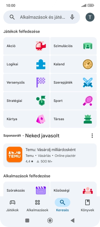 Kattints a keresés mezőre.