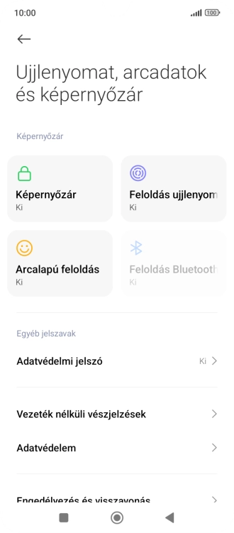 Válaszd a Feloldás ujjlenyomattal lehetőséget.