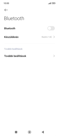 Kattints a „Bluetooth” melletti csúszkára a funkció bekapcsolásához.