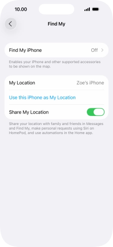 Press Find My iPhone.