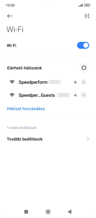 Válaszd ki a kívánt Wi-Fi hálózatot.