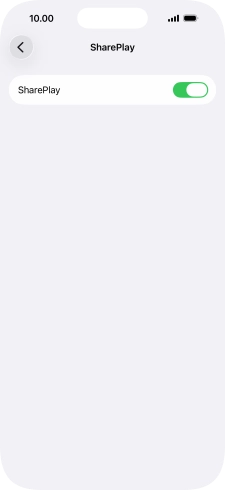 Press the indicator next to 'SharePlay' to turn the function on or off.