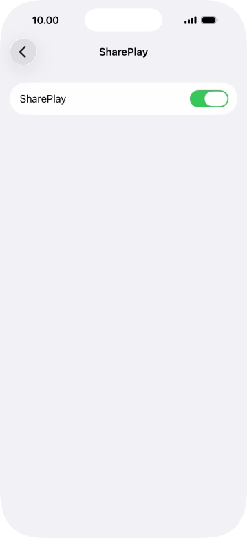 Press the indicator next to 'SharePlay' to turn the function on or off.
