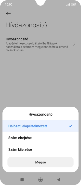 Válaszd a Szám kijelzése lehetőséget a hívószámküldés bekapcsolásához.