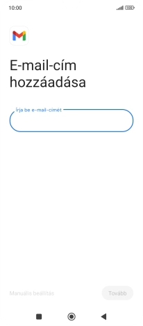 Kattints az „Írja be e-mail-címét” alatti mezőre, és írd be az e-mail címedet.