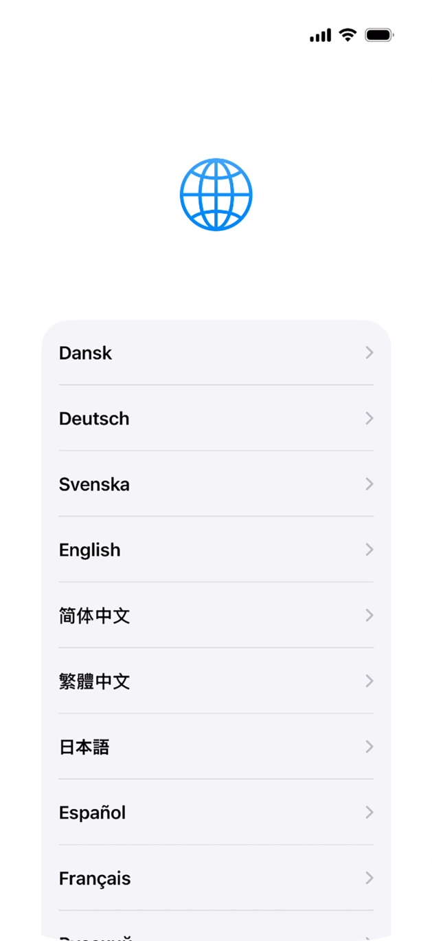 Press the required language. Press the required language.