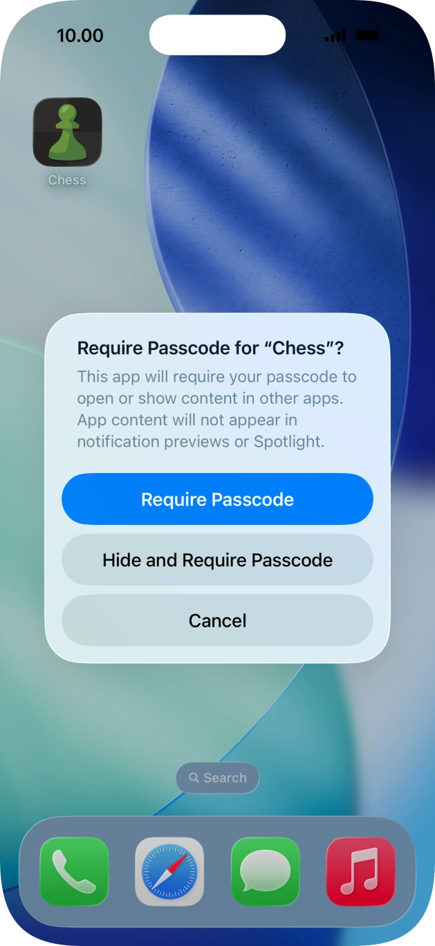 Press Require Passcode.
