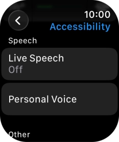 Press the required category below 'Speech' and follow the instructions on the screen to select the required settings.