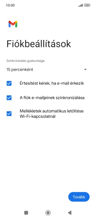 Nyisd le a „Szinkronizálás gyakorisága:” alatt legördülő menüt.