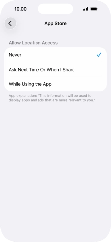 Press the required setting to turn the function on or off. Press the required setting to turn the function on or off.