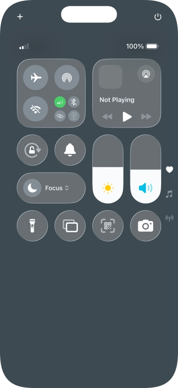 Press the airplane mode icon to turn the function on or off.