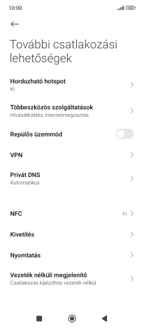 Válaszd a Hordozható hotspot lehetőséget.