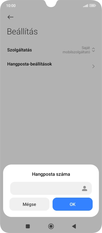 Írd be azt, hogy +36709090999, és válaszd az OK lehetőséget.