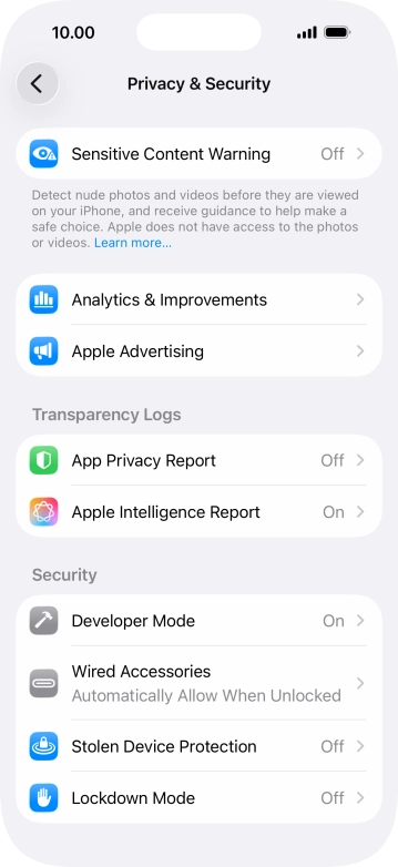 Press App Privacy Report.