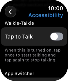 Press the required category below 'Walkie-Talkie' and follow the instructions on the screen to select the required settings.